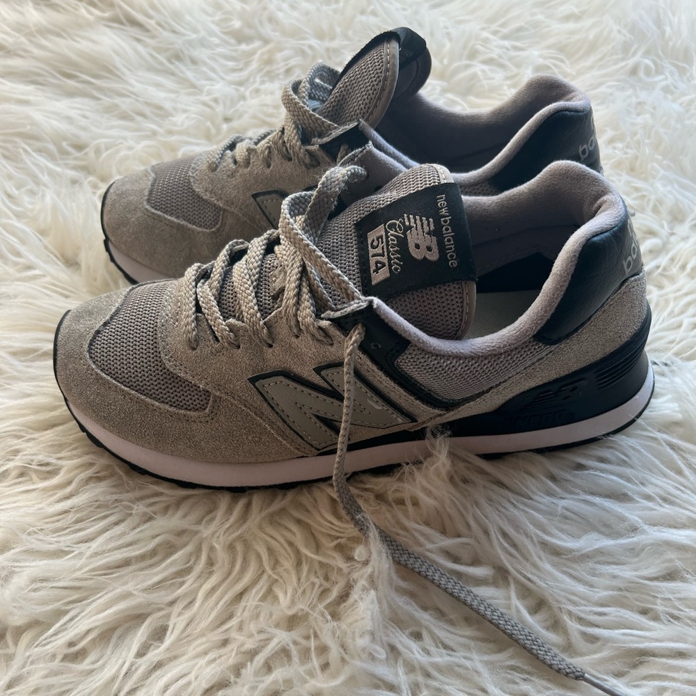 New Balance 574 Gray and Black Sneakers